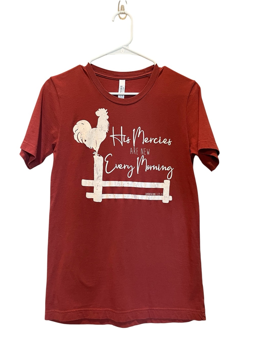 Bella Canvas Rust Red Crewneck Tee with Graphic